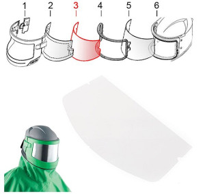 3) Verschleißscheibe für Sandstrahlhelm Nova 3