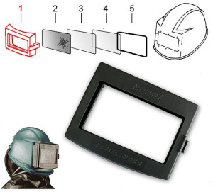 1) Visierrahmen für Sandstrahlhelm Commander