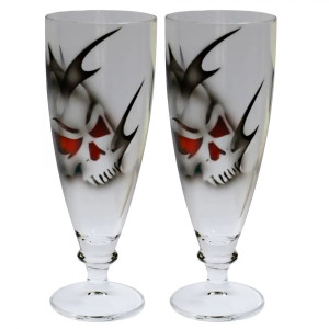 Dödskalle Ölglas 38cl, 2-Pack - Nybro