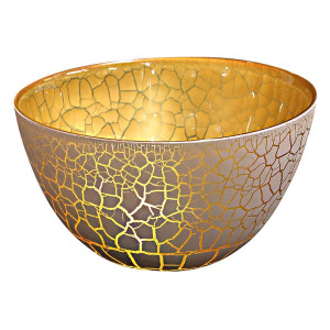 Croco Skål Vit/guld, Ø 21cm - Nybro