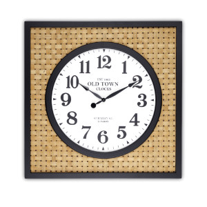 Evviva Orologio C/Cornice Quadrata - Rattan