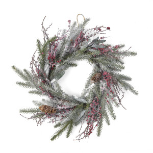 Evviva Decorazione Ghirlanda con bacche rosse Ø 50 cm - Decor