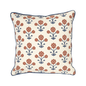 Evviva Cuscino canvas di cotone. Stampa floreale con bordo cucito. Fodera rimovibile e imbottitura in poliestere. 45 x 45 cm - Pratum