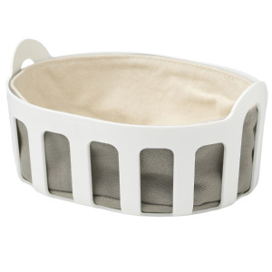 Evviva Cestino multiuso in plastica con interno in cotone in colore tortora estraibile 24 x 19 x h 11 cm - Forest