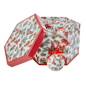 Evviva Set 14 decorazioni alberoscatola regalo esagonale Ø 7,5 cm - Decor