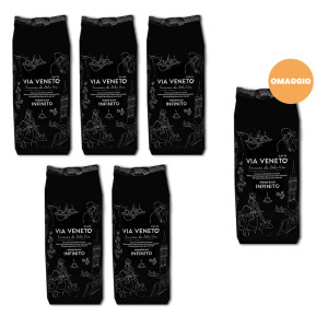 Promo 5+1 Caffè in grani Via Veneto miscela infinito 500 gr