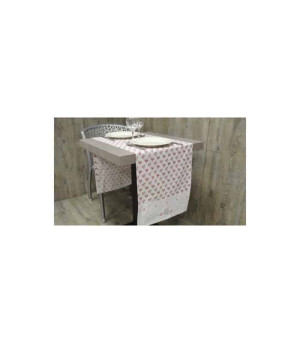 ATELIER DE LA DECO Chemin de table blanc avec broderie romantique -