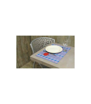 ATELIER DE LA DECO 2 Sets de table carreaux bleu pomme rouge -