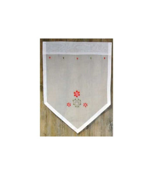 ATELIER DE LA DECO Vitrage organdi blanc avec broderie romantique -