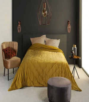 Linder Dessus de lit aspect velours satiné -