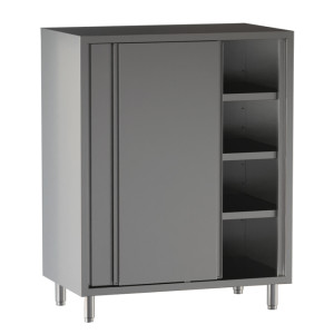 Ristopro Armadio Neutro in Acciaio Inox con Porte Scorrevoli - Altezza Cm 150 - Profondit