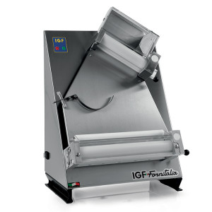 IGF Fornitalia Stendipizza in Acciaio Inox per Pizze Tonde - Due Coppie di Rulli Inclinati - Lu