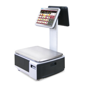 Attrezzature Professionali Bilancia Commerciale S75PDUAL con Etichettatrice e Doppio Touch Screen - Portata