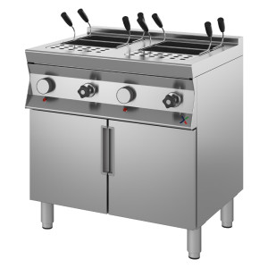 INOX BIM Cuocipasta Elettrico Armadiato - Profondità Cm 70 - Doppia Vasca 28 + 28 Lt