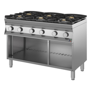 INOX BIM Cucina Armadiata a Giorno - Profondità Cm 70 - Alimentazione a Gas - N° 6 Fuochi