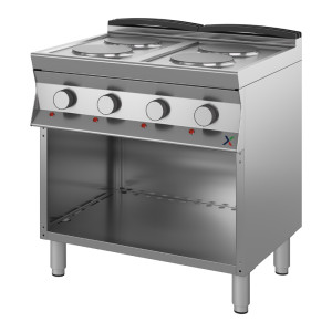 INOX BIM Cucina Elettrica Armadiata - N° 4 Piastre di Cottura - Larghezza Cm 80 x Profond