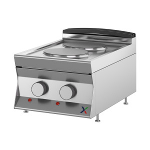 INOX BIM Cucina Elettrica da Banco - N° 2 Piastre di Cottura - Larghezza Cm 40 x Profondi