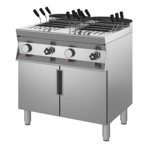 INOX BIM Cuocipasta Elettrico Armadiato - Profondità Cm 90 - Doppia Vasca 40 + 40 Lt