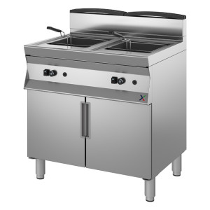 INOX BIM Friggitrice a Gas Armadiata 7CFFG2SI - Profondità Cm 70 - Capacità Lt 18 + 18