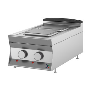 INOX BIM Cucina Elettrica da Banco - N° 2 Piastre di Cottura - Larghezza Cm 45 x Profondi
