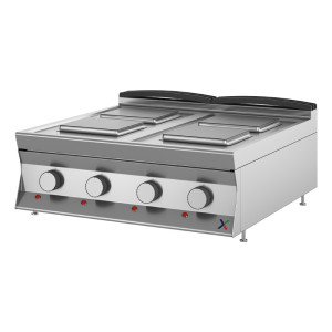 INOX BIM Cucina Elettrica da Banco - N° 4 Piastre di Cottura - Larghezza Cm 90 x Profondi