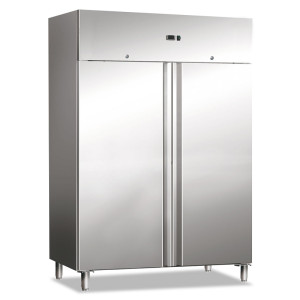 Attrezzature Professionali Frigorifero Ventilato in Acciaio Inox con Doppia Porta Cieca - Temp +2° +8°C - C