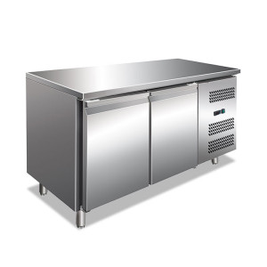 Attrezzature Professionali Banco Refrigerato in Acciaio Inox a 2 Porte Cieche - Con o Senza Alzatina - Capa