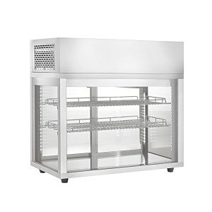 Amitek Vetrina Espositiva Refrigerata da Banco AK100DR - Acciaio e Doppi Vetri - Capaci