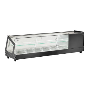 Amitek Vetrina da Banco Statica per Tapas e Stuzzichini - N° 6 Vaschette GN1/3