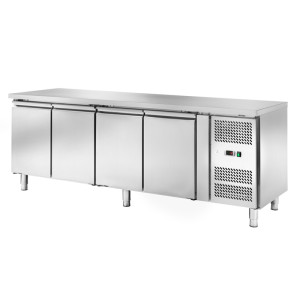 Amitek Banco Refrigerato Snack a 4 Porte - Profondità Cm 60 - Capacità Lt 449 - Temp -2