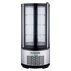 FORCAR Espositore Refrigerato Tondo da Banco ARC100B - Vetro Panoramico - Capacità Lt 1