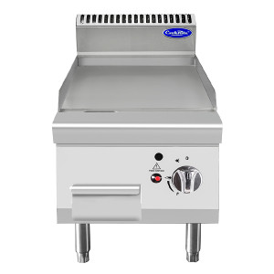 Attrezzature Professionali Fry Topa da Banco con Piano Singolo Liscio o Rigato - Alimentazione a Gas - Prof