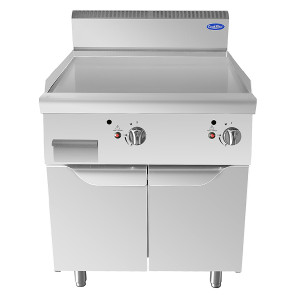 Attrezzature Professionali Fry Top Armadiato con Piano Doppio - Alimentazione a Gas - Profondità Cm 70
