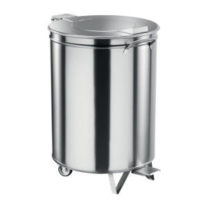 FORCAR Portarifiuti Carrellato - Comando a Pedale - Acciaio Inox - Due Misure