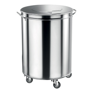 FORCAR Portarifiuti Carrellato - Acciaio Inox - Capacità Lt 100