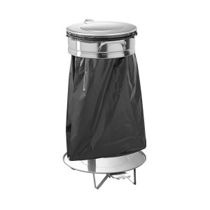 FORCAR Pattumiera Portasacco con Pedale - Acciaio Inox