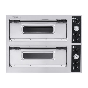 Prismafood Forno Pizza Elettrico BASIC66 - N° 2 Camere di Cottura - Capacità N° 6 + 6 Pizze