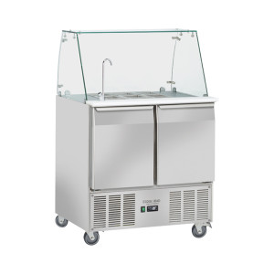 CoolHead Saladette Refrigerata BB90 con Top Apribile e Rubinetto - N° 2 Porte Inox - Capa