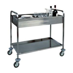 FORCAR Carrello di Servizio in Acciaio Inox AISI 304 per Sbarazzo - Tubolare 20 mm - N°