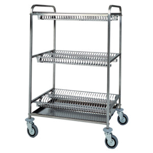 FORCAR Carrello Scola Piatti e Bicchieri in Acciaio Inox - Diversi Modelli