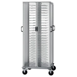 FORCAR Carrello Portapiatti Armadiato Neutro - Capacità N° 88 Piatti Cm ø 25/31