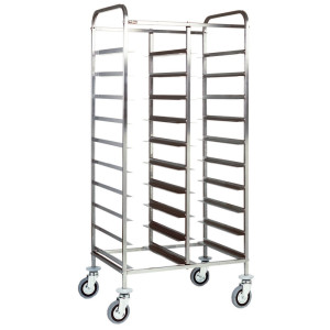 FORCAR Carrello Porta Vassoi GN1/1 in Acciaio Inox - Capacità N° 20 Vassoi