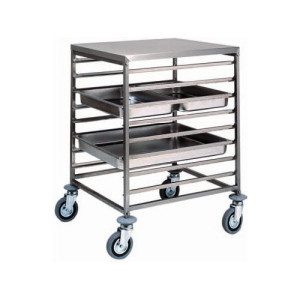FORCAR Carrello Porta Teglie GN in Acciaio Inox - Capacità N° 8 o 16 Teglie