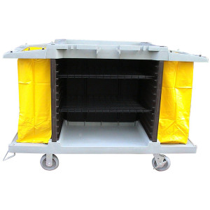 FORCAR Carrello Multiuso - Secchi e Strizzatore - Cestino Portabottiglie
