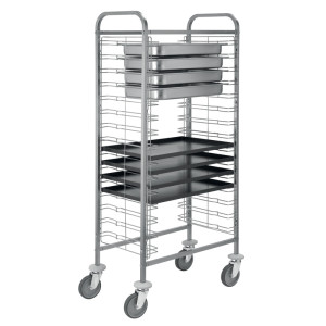 FORCAR Carrello Porta Teglie in Acciaio Inox con Guide a Filo - Capacità N° 10 Teglie o