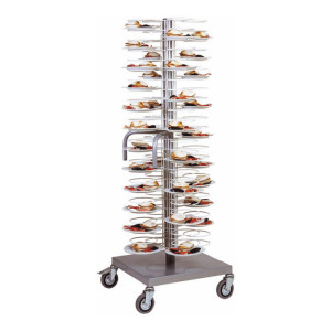 FORCAR Colonna Portapiatti con Base Antipolvere - Verniciata o Cromata - Capacità N° 96