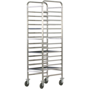 FORCAR Carrello Porta Teglie Rinforzato in Acciaio Inox per Pasticceria - Capacità N° 1