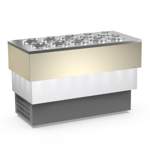 Framec Banco a Pozzetto per Gelato Mantecato CARRARA CREAM capacità 10+10 Carapine 10 f