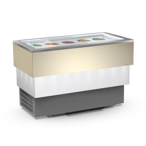 Framec Banco a Pozzetto per Gelato Mantecato CARRARA CREAM VISTA - Capacità 10 + 10 Car