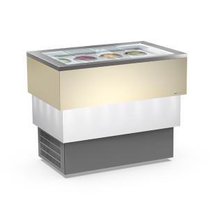 Framec Banco a Pozzetto per Gelato Mantecato CARRARA CREAM VISTA - Capacità 8 + 8 Carap